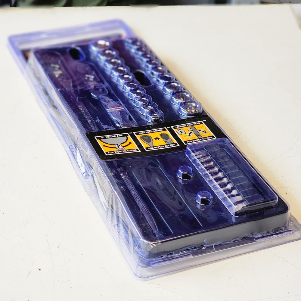 1/4 in. Drive 6-Point SAE/Metric Slim Flex-Head Ratchet 1/4 in. Drive 6-Point SAE/Metric Slim Flex-Head Ratchet